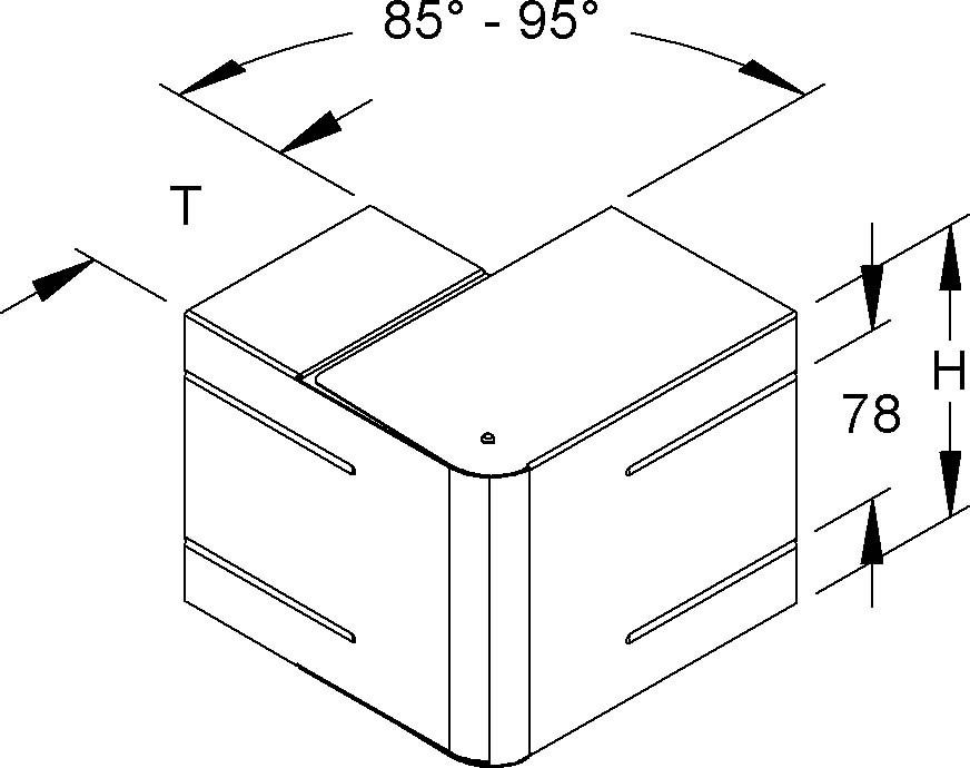 GK-Außeneck 90Gr. GKAV 110-78T100 W