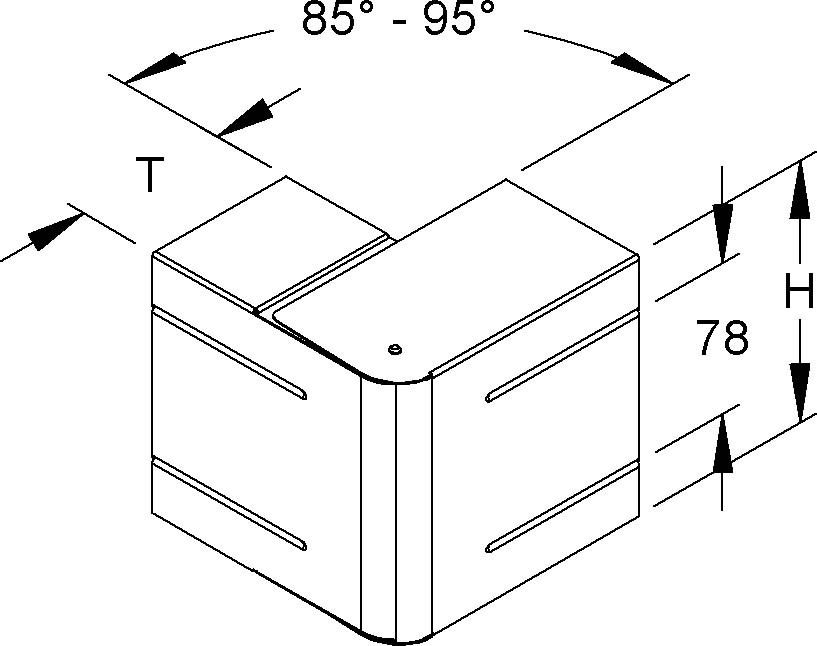 GK-Außeneck 90Gr. GKAV 110-78T80 L