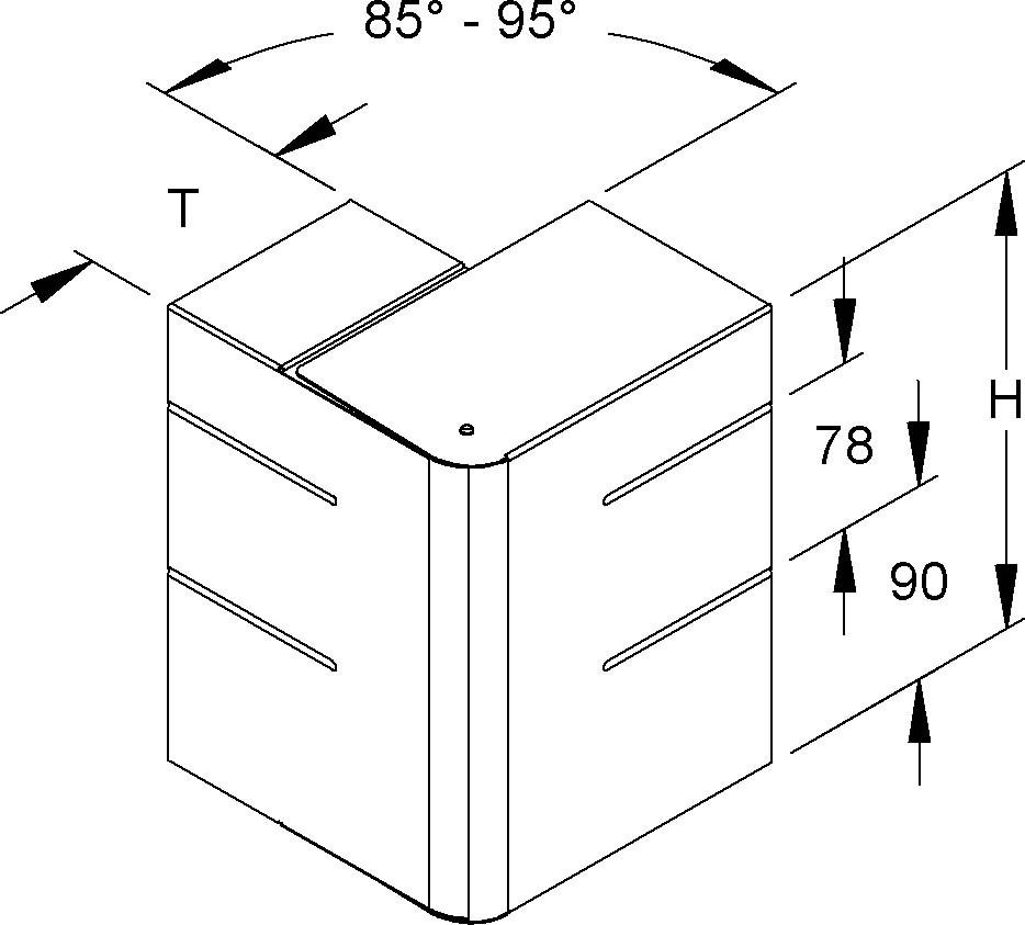GK-Außeneck 90Gr. GKAV 213A78T100 R