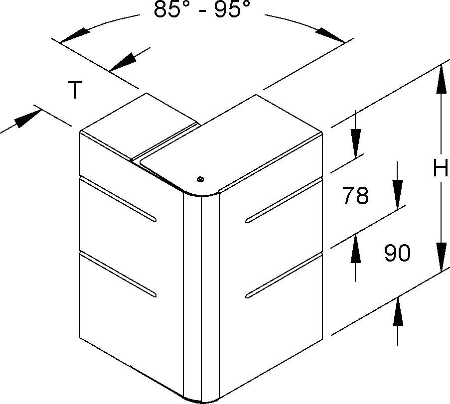 GK-Außeneck 90Gr. GKAV 213A78T80 R