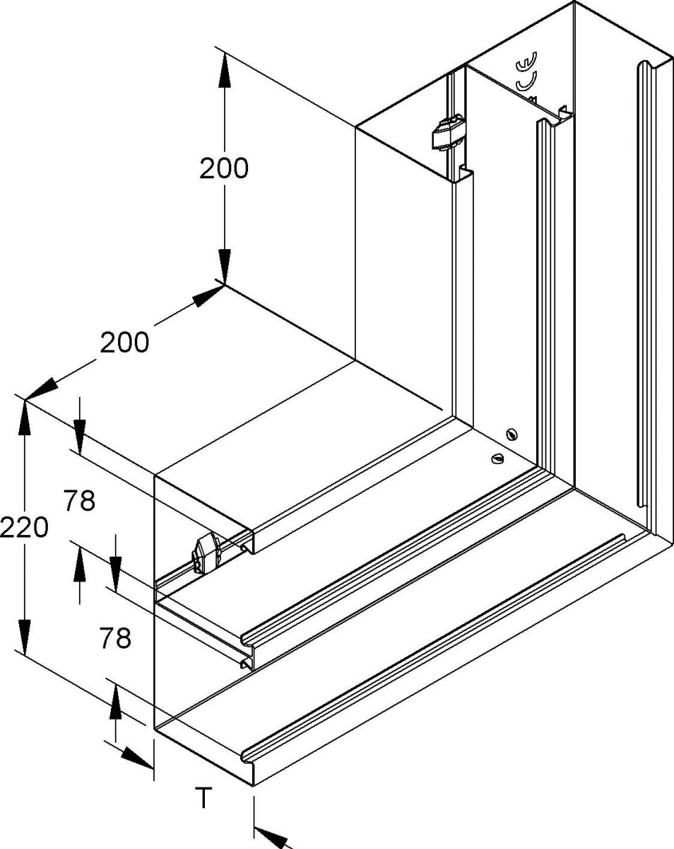 GK-Vertikaleck 90Gr. DKV 220-78T100 WA