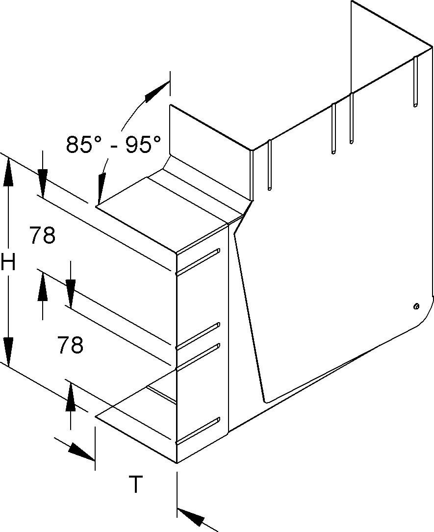 GK-Vertikaleck 90Gr. DKVV 220-78T100 L