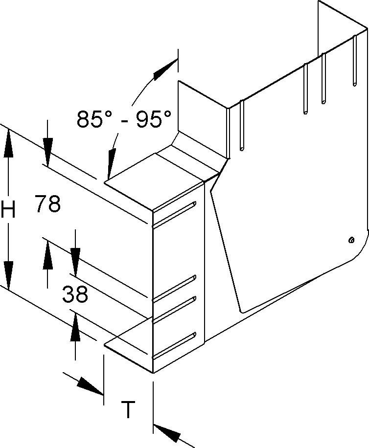 GK-Vertikaleck 90Gr. DKVVO 170-78T60 L
