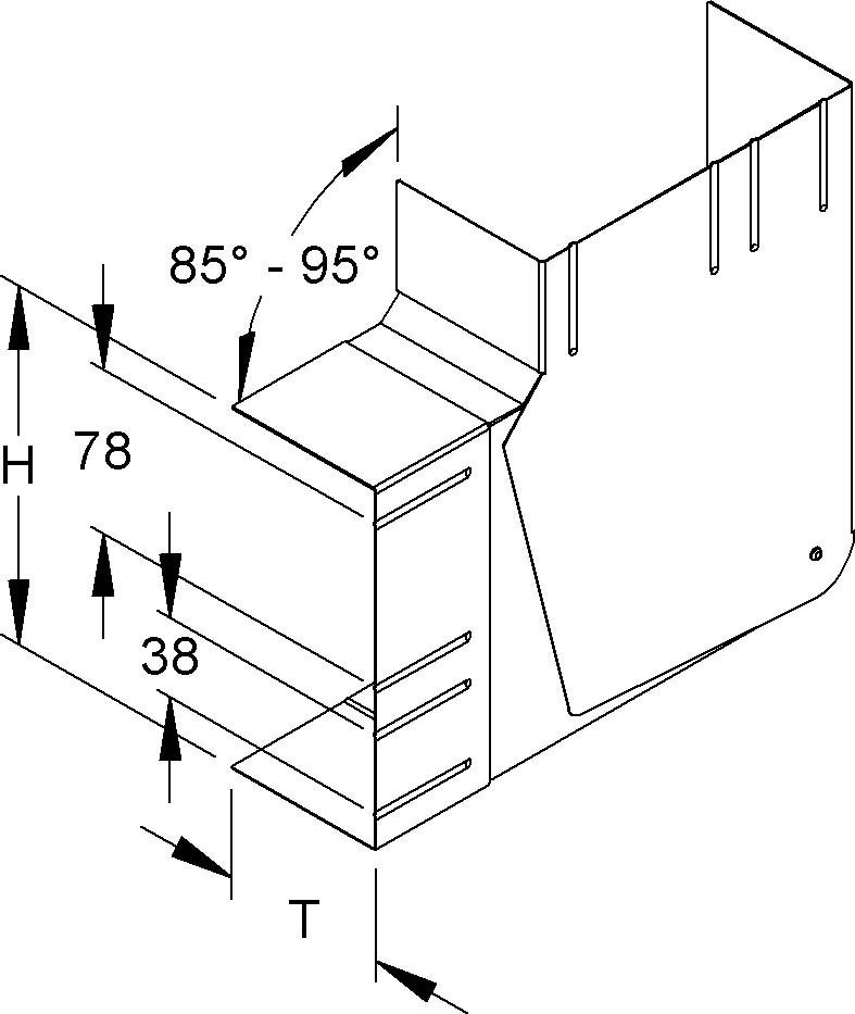 GK-Vertikaleck 90Gr. DKVVO 170-78T80 L