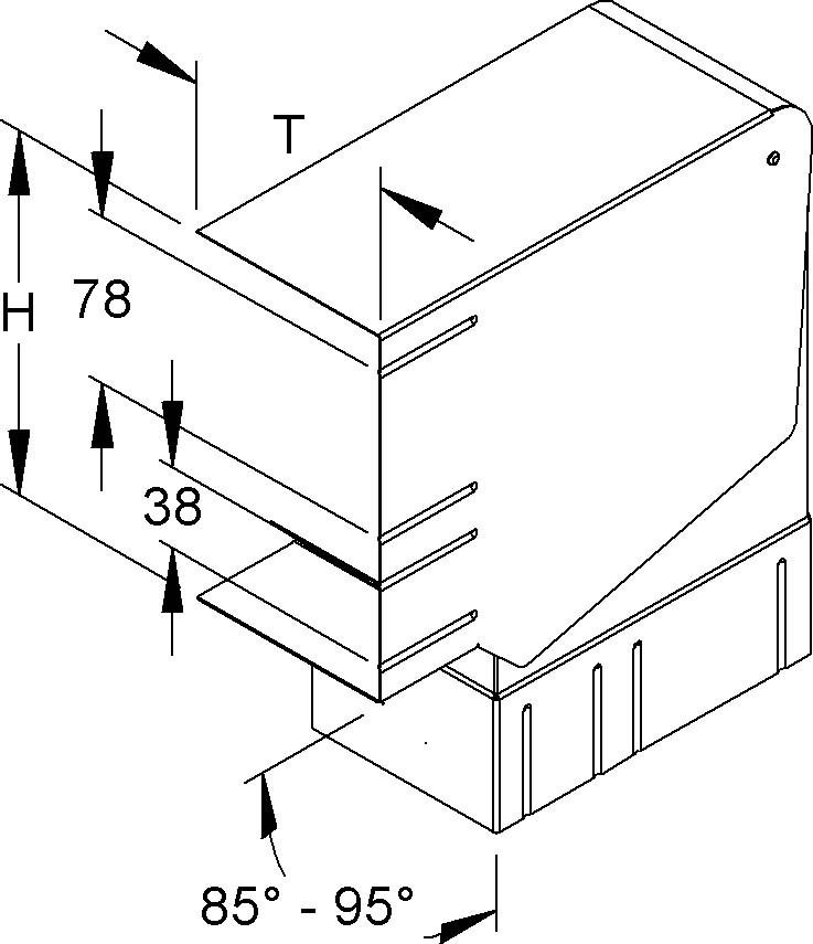 GK-Vertikaleck 90Gr. DKVVU 170-78T100 WA