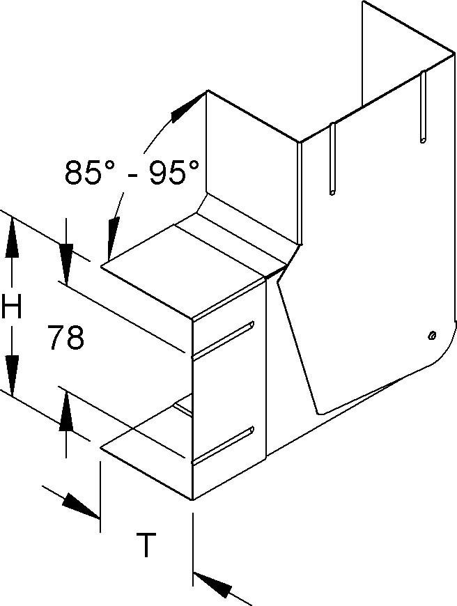 GK-Vertikaleck 90Gr. GKVV 170-78T80 R