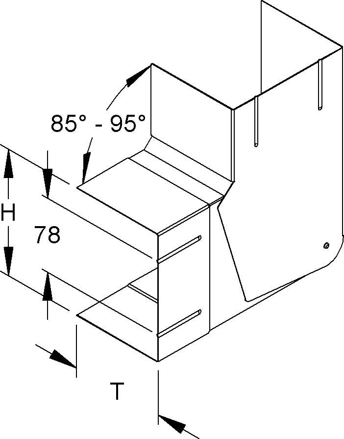 GK-Vertikaleck 90Gr. GKVV 220-78T100 L
