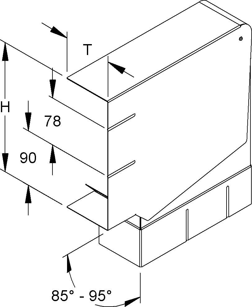 GK-Vertikaleck 90Gr. GKVVU 213A78T80 W