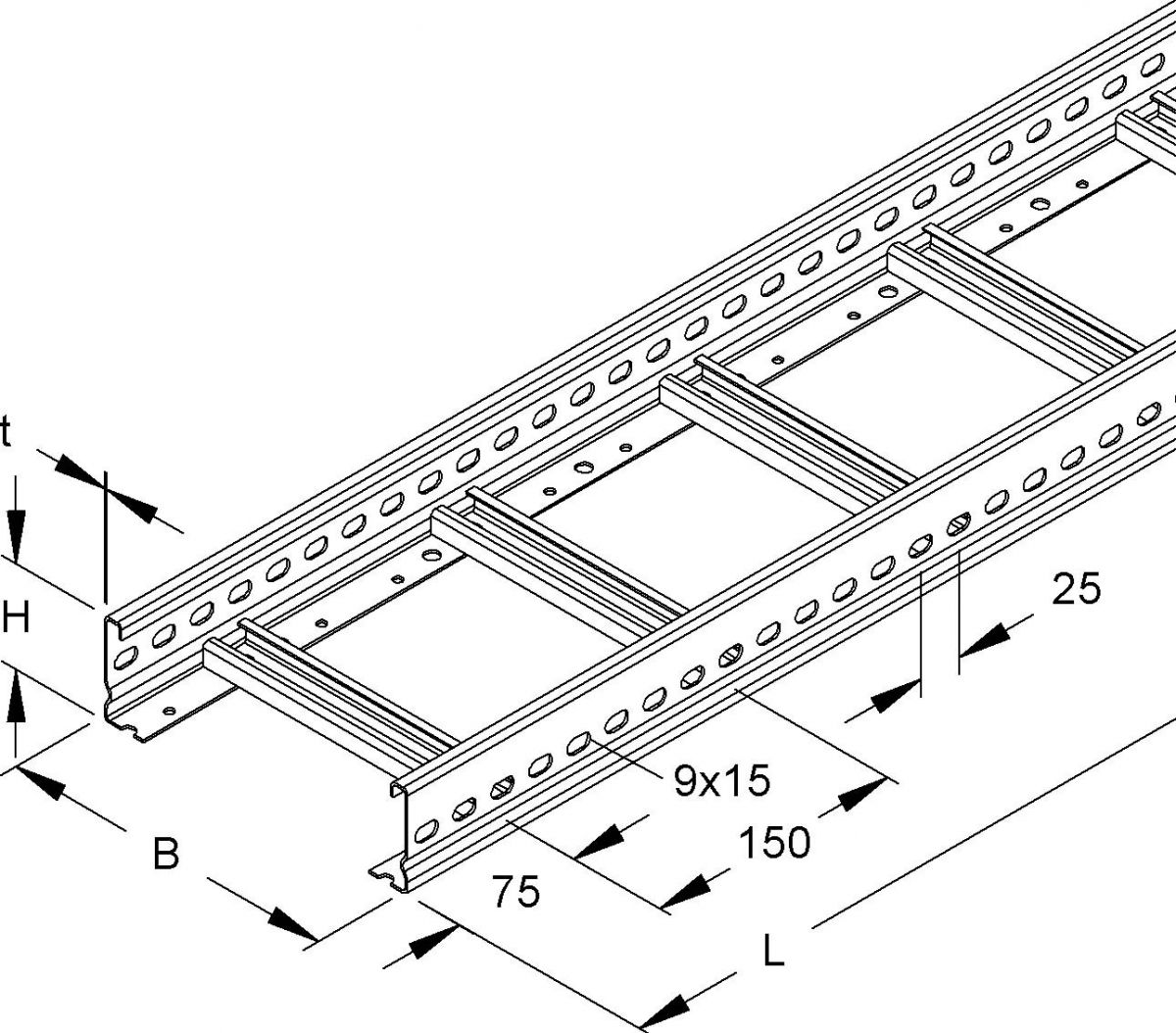 Kabelleiter, 60x400x3000 KL 60.415/3 E5