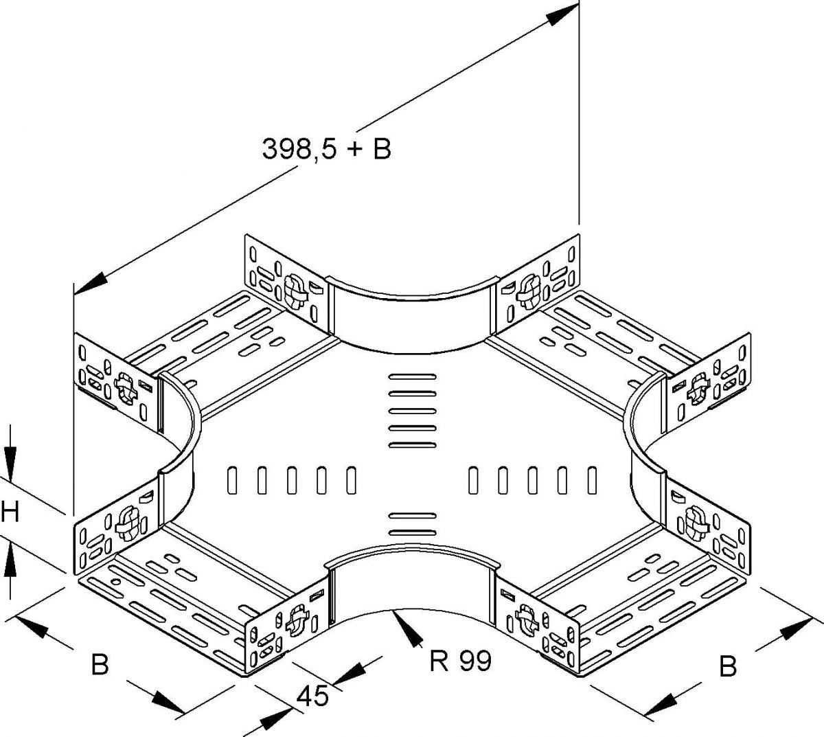 Kreuzung für Kabelrinne RKSC 60.150 S