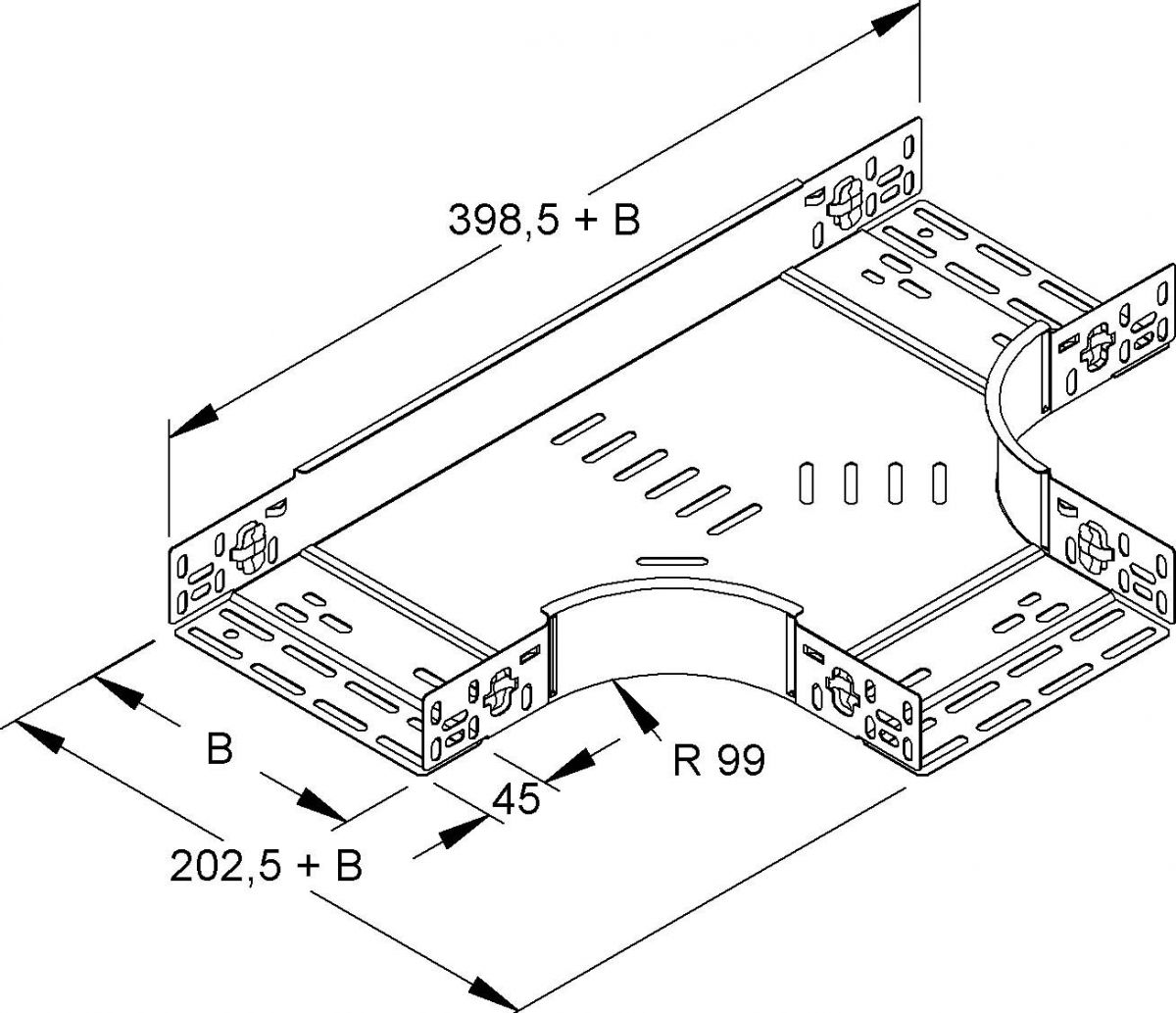 T-Stück für Kabelrinne RTSC 60.150 S