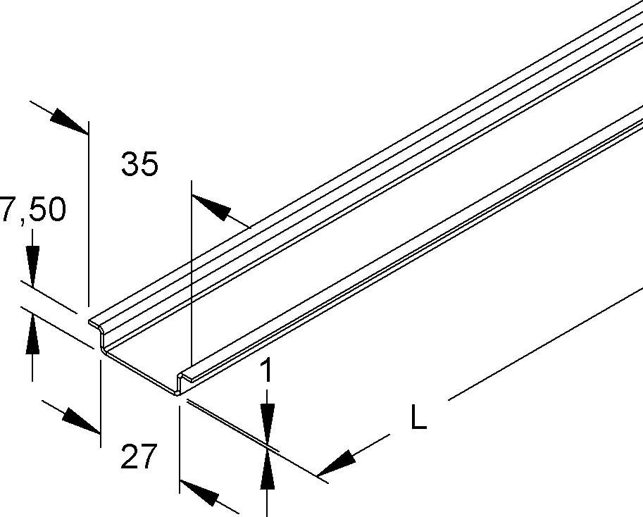 Tragschiene Hut-Profil 2933/2 VO