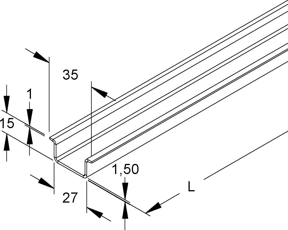 Tragschiene Hut-Profil 2934/2 VO