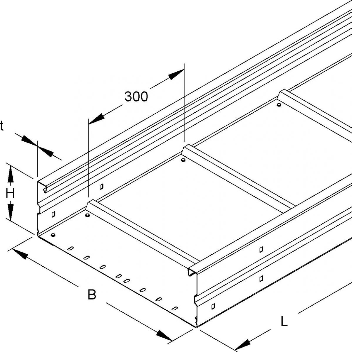 Weitspannkabelrinne WRU 150.400/3 F