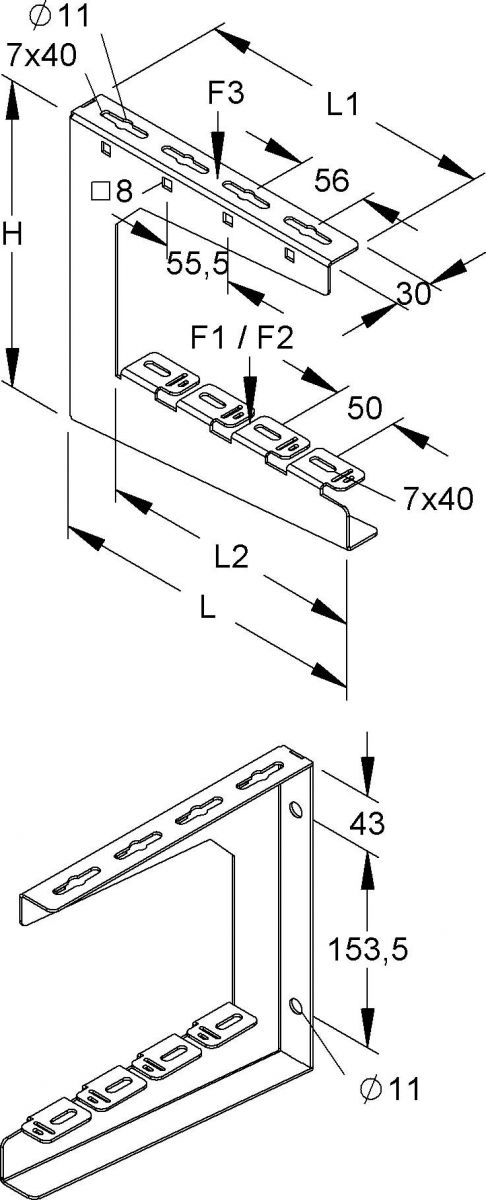 Zentralabhängung C-Profil ZC 300 S