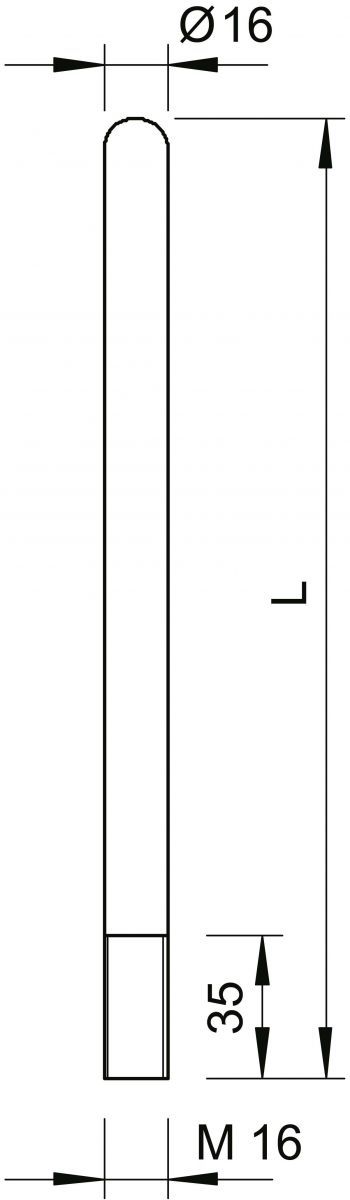 Fangstange mit Gewinde 101 ALU-2500
