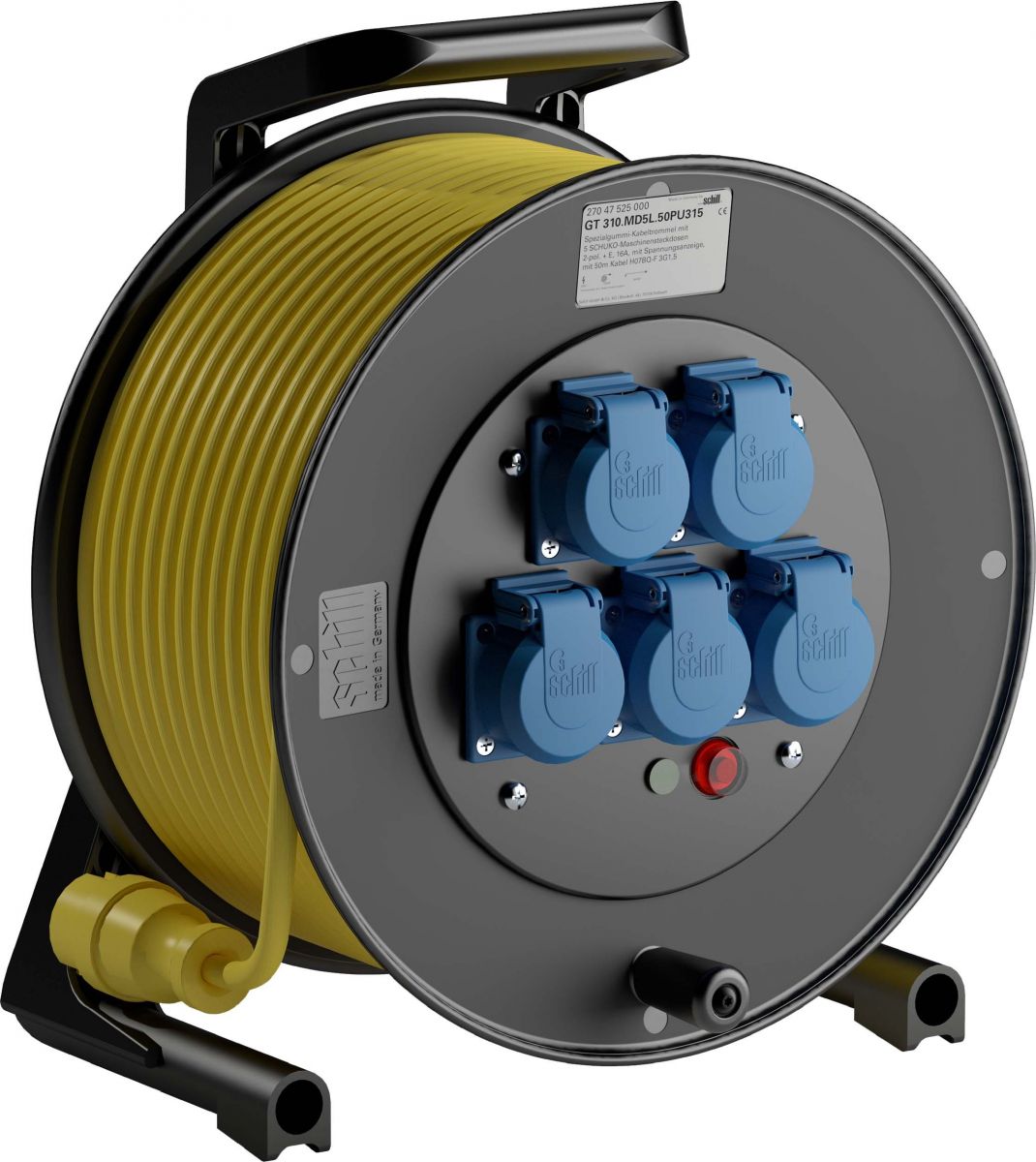 Spezialgummi-Kabeltrommel GT 310.MD5L.50PU315