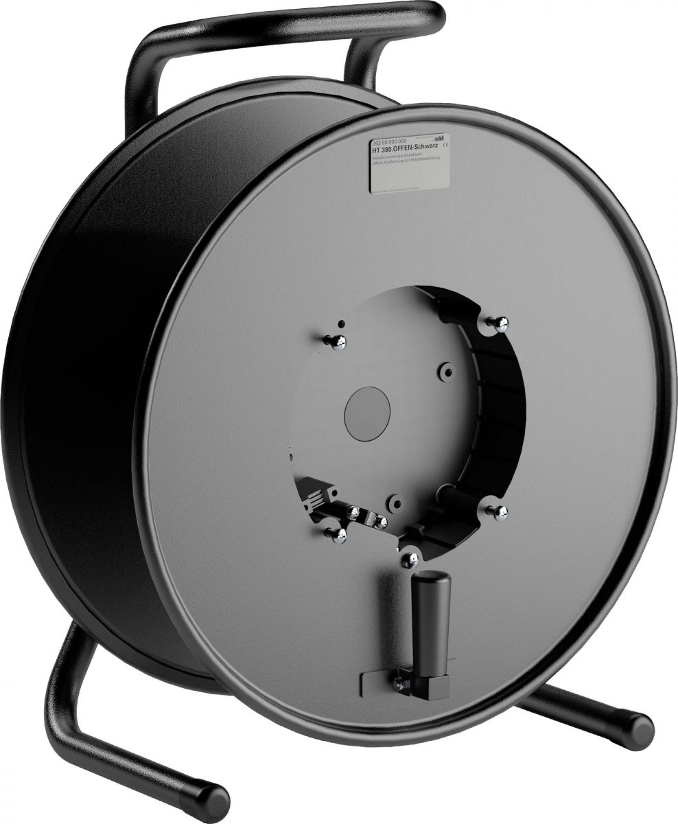 Stahlblech-Kabeltrommel HT 380.OFFEN-SCHWARZ