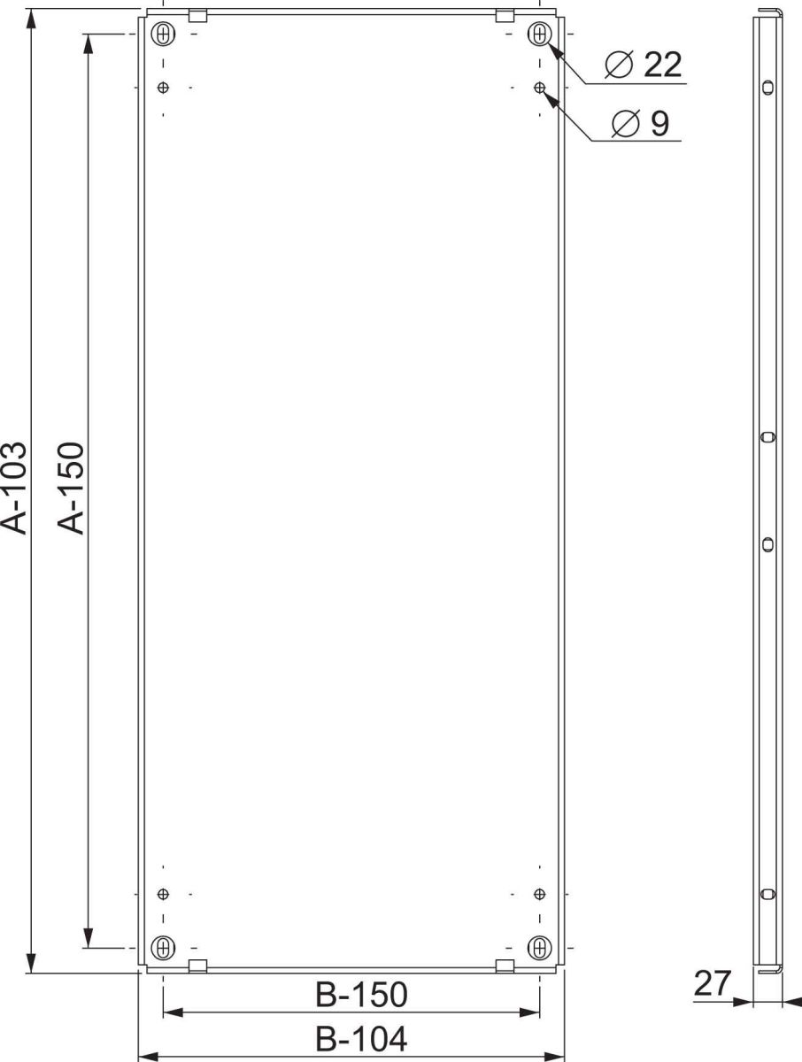Montageplatte Vollblech NSYMP148