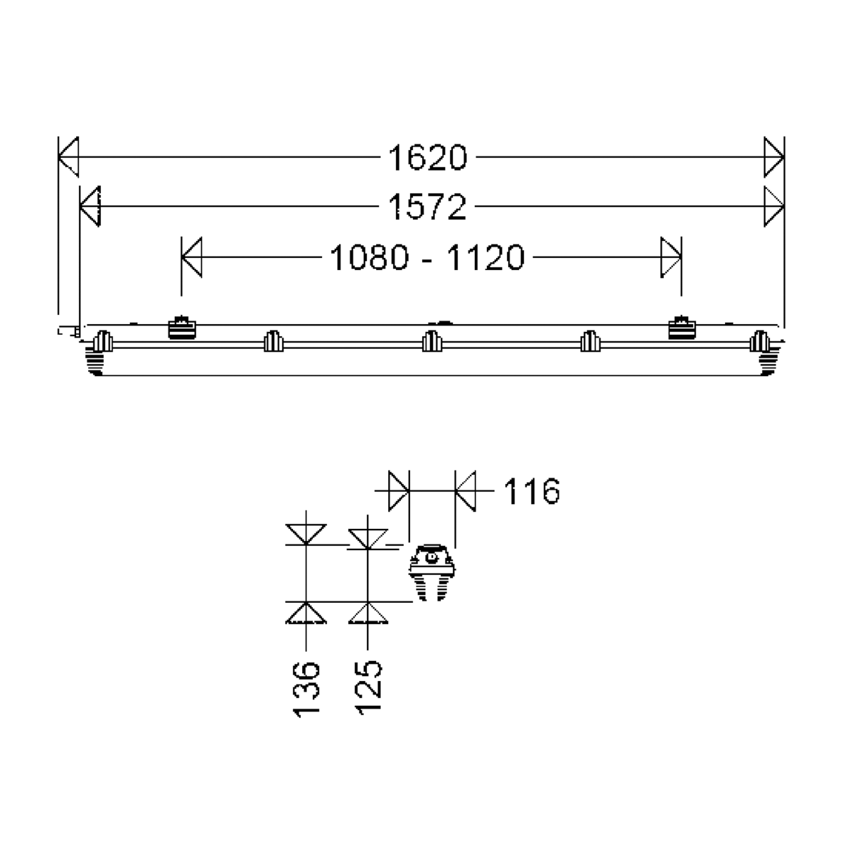 LED-Feuchtraumleuchte 161 15L34 FF/FC