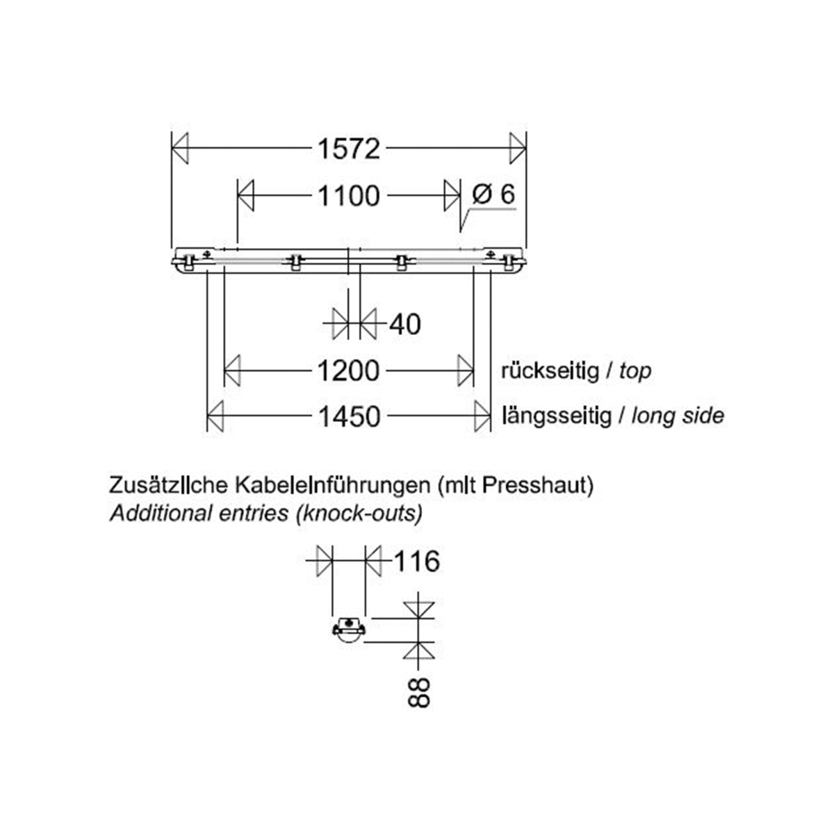 LED-Feuchtraumleuchte 163 15L60G2 T40