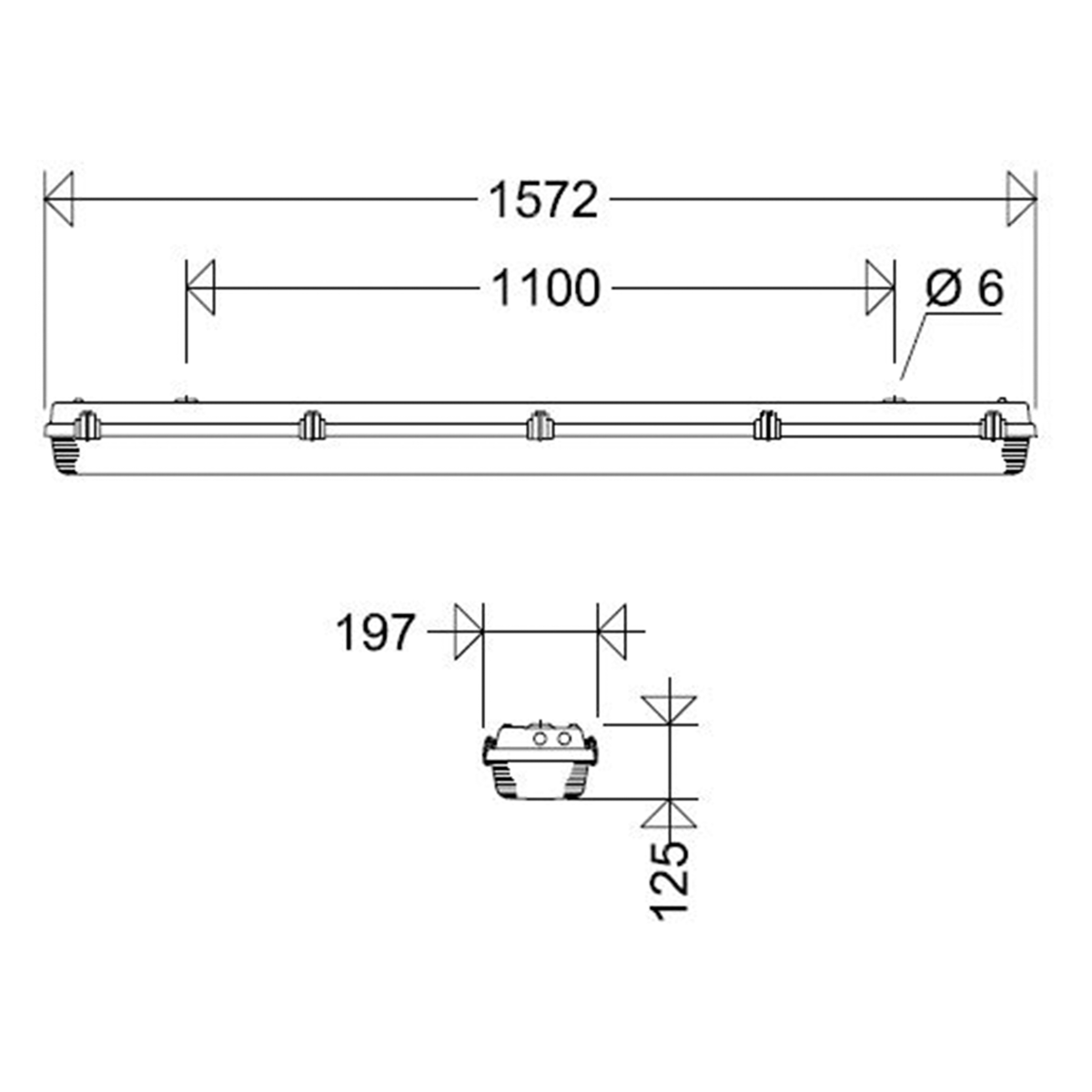 LED-FR-Wannenleuchte 162 15L150 AUS