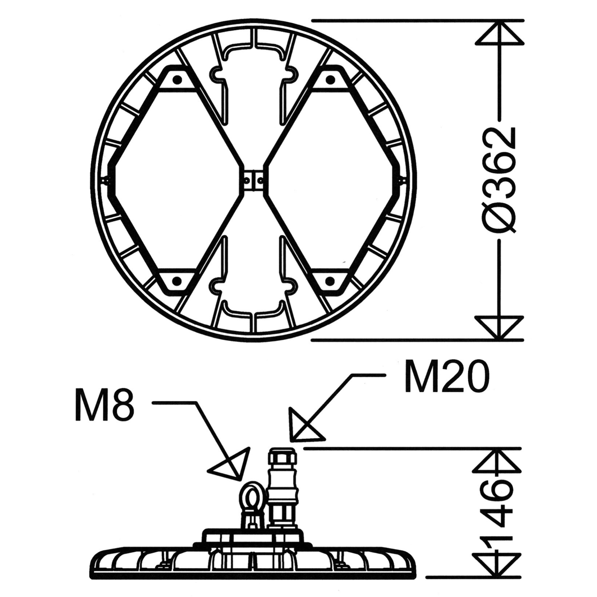 LED-Hallenleuchte 3420 L200B D DIMD