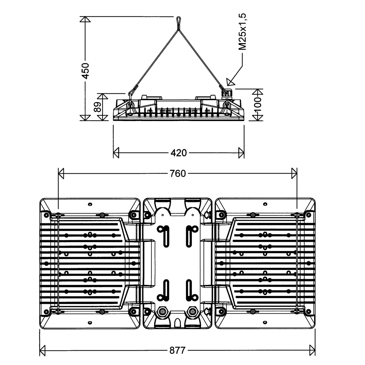 LED-Hallenstrahler 3302 L320 H60