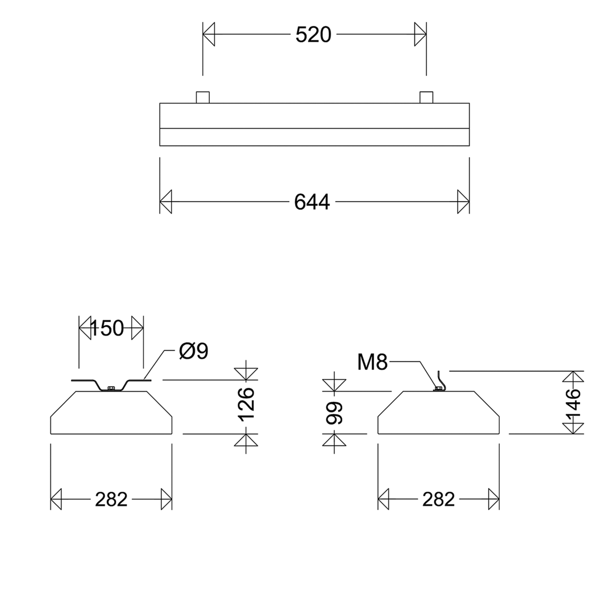 LED-Stahlblechleuchte 185 06L30