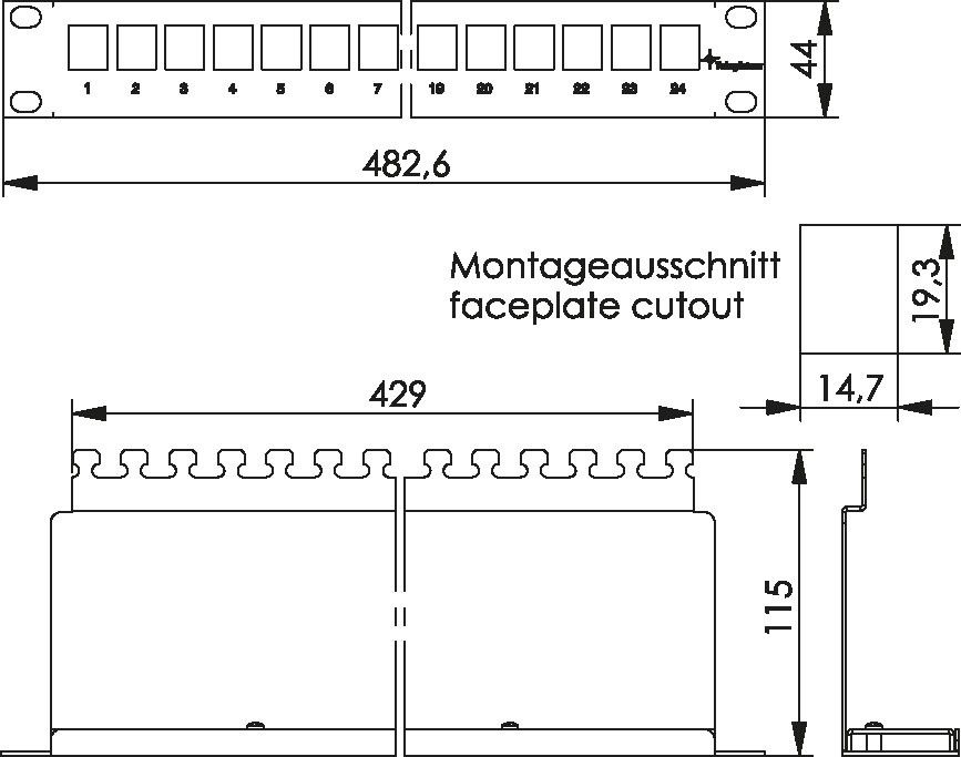 19Z Modulträger 1HE 100007022