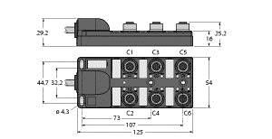 Aktuator-/Sensor-Verteiler TB-6M12-5-2/TXL