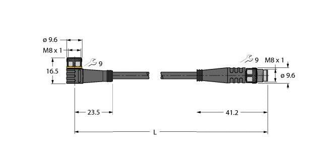 Aktuator-/Sensorleitung PKW3M-0,6-PSG3M/TEL