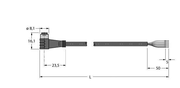 Aktuator-/Sensorleitung PKW4S-5/TEL