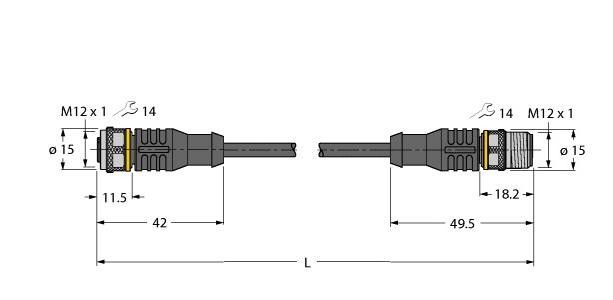 Aktuator-/Sensorleitung RKC4T-0,6-RSC4T/TEL