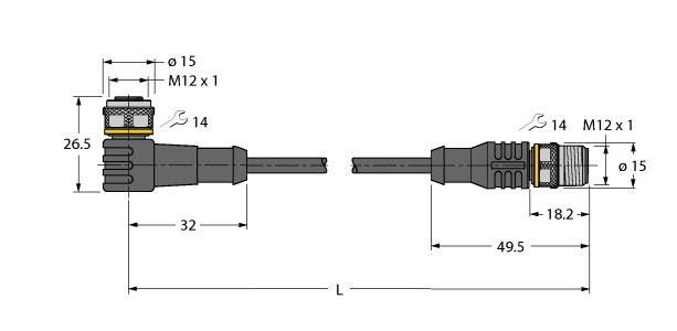 Aktuator-/Sensorleitung WKC4.4T0,6RSC4.4TTXL