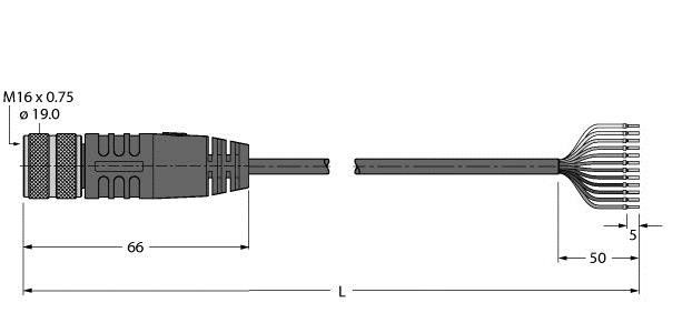 Aktuator- u. Sensorleitung BKM19-E01-2/S90