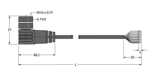 Aktuator- u. Sensorleitung BKWM14-E01-2/S90
