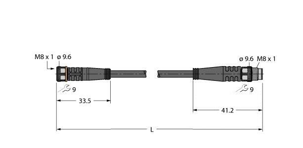 Aktuator- u. Sensorleitung PKG4M-1-PSG4M/TXY