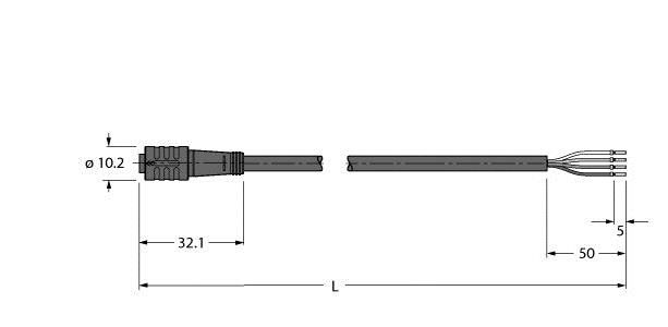 Aktuator- u. Sensorleitung PKG4Z-5/TXL