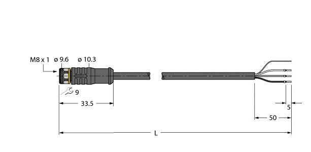 Aktuator- u. Sensorleitung PKGS3M-2/TXL