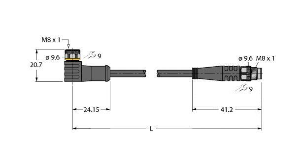 Aktuator- u. Sensorleitung PKW3MP7X21PSG3M/TEL