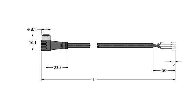 Aktuator- u. Sensorleitung PKW4S-10/TXL
