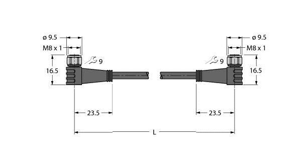 Aktuator- u. Sensorleitung PKWV3M-50-PKWV3M/TFW