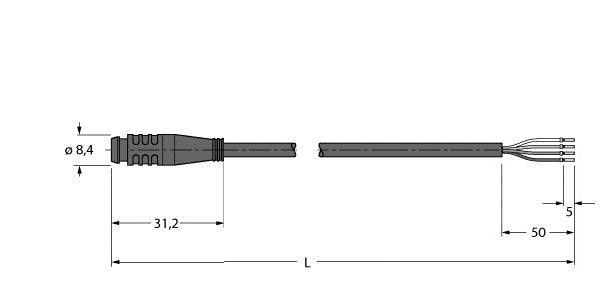 Aktuator- u. Sensorleitung PSG4S-10/TEL