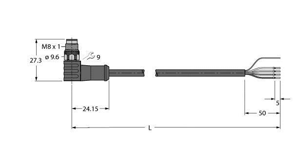 Aktuator- u. Sensorleitung PSWS4M-5/TXL