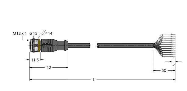 Aktuator- u. Sensorleitung RKC12.120T-2/TEL