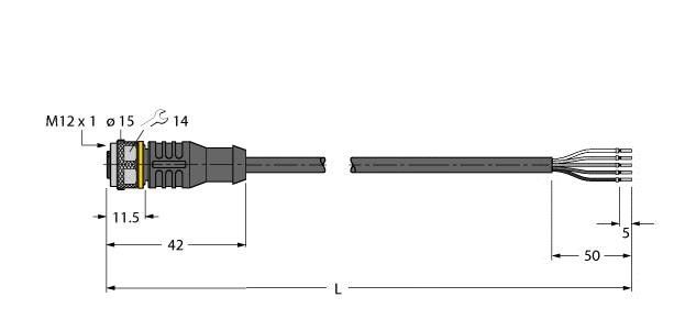 Aktuator- u. Sensorleitung RKC4.5T-2/TEG