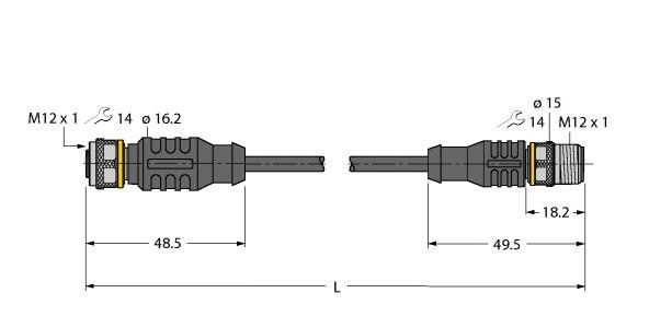 Aktuator- u. Sensorleitung RKC4TP7X25RSC4T/TEL