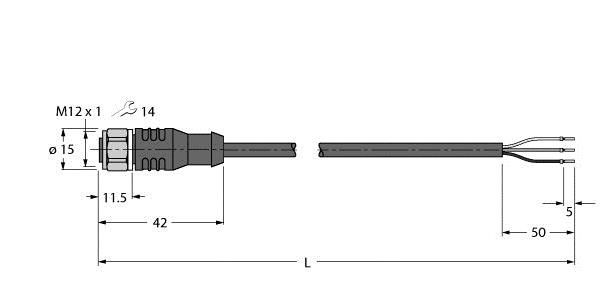 Aktuator- u. Sensorleitung RKCV4T-5/TFW