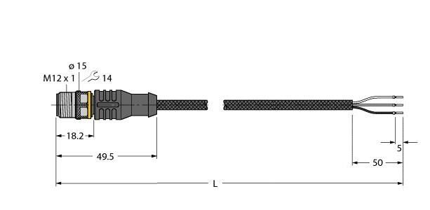 Aktuator- u. Sensorleitung RSC4T-5/TXL1001